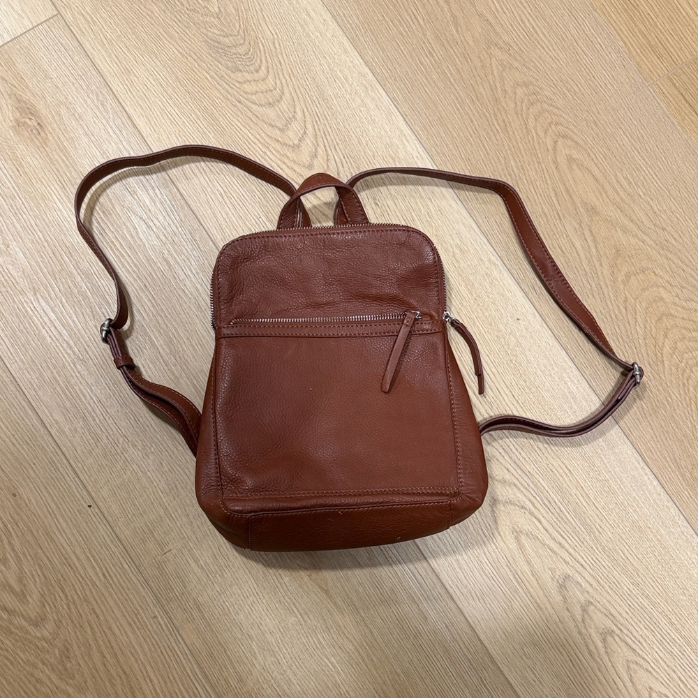 Brown Leather Backpack Purse